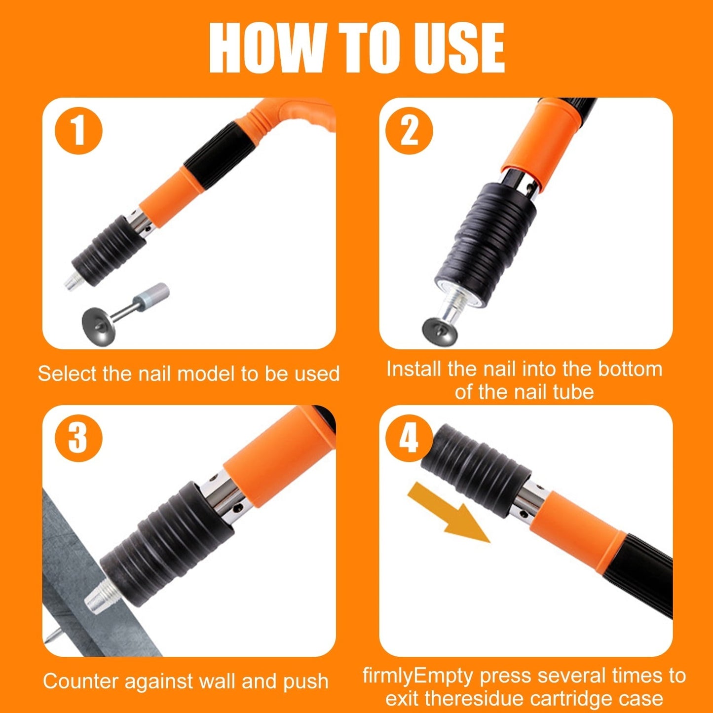 Portable concrete and steel,concrete, wood nail gun/hammer