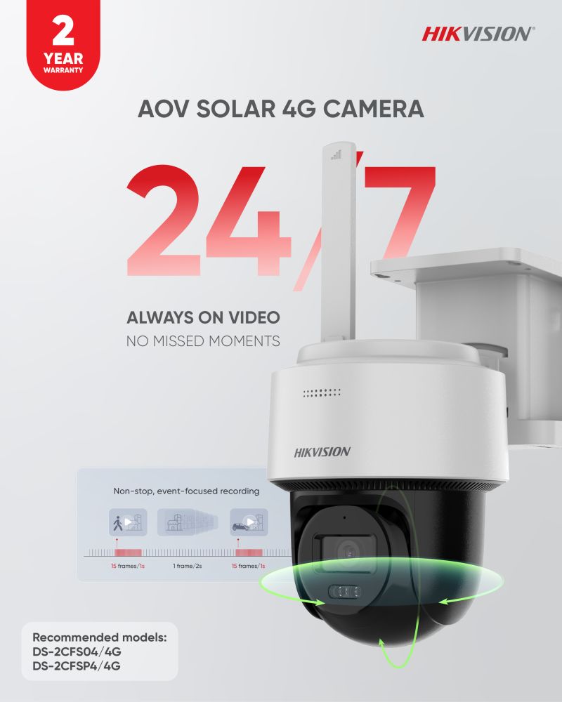 4MP 24/7 Solar 4G PT Camera AOV Mode Smart Tracking IP66 Outdoor Security Camera with Night Vision Two-Way Audio