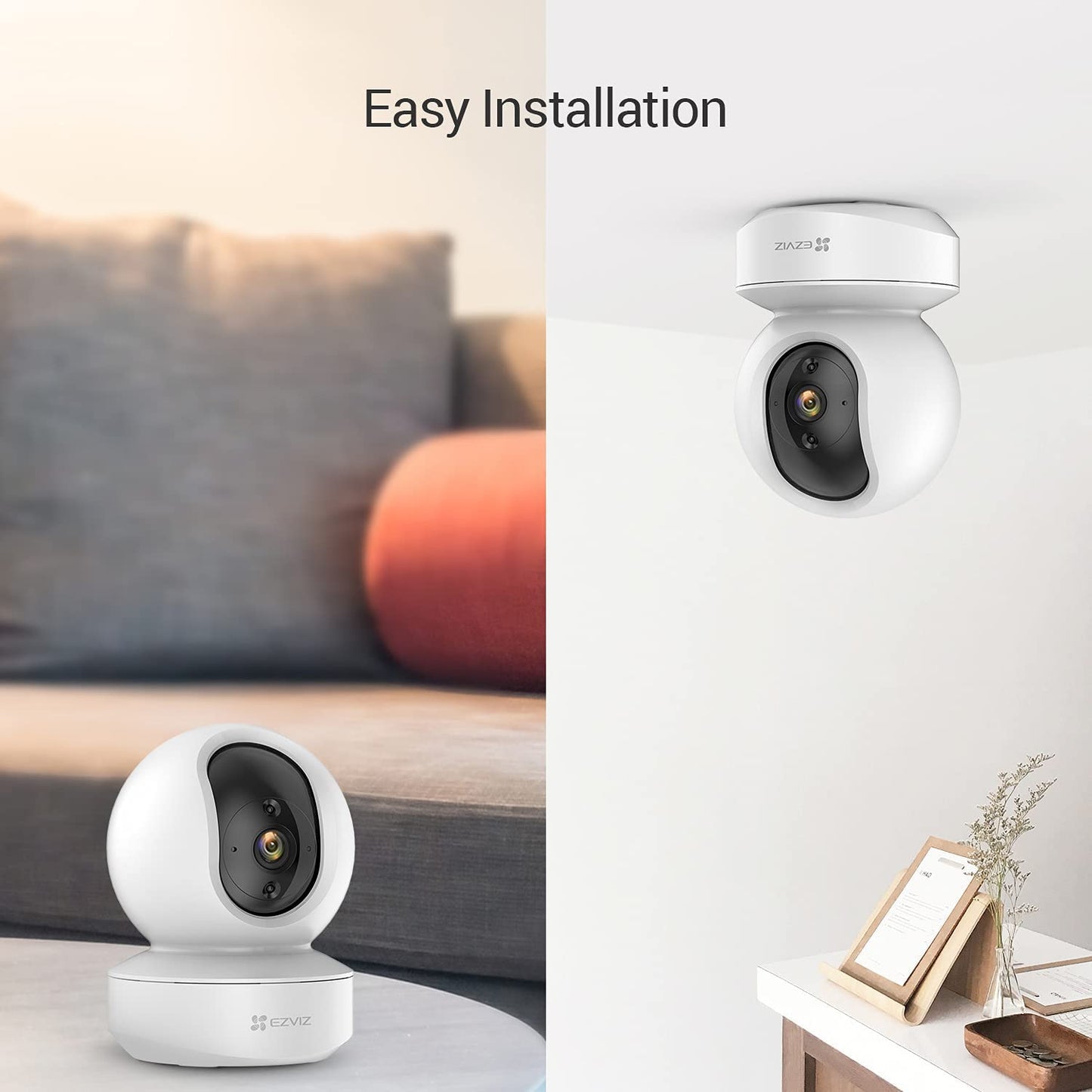 EZVIZ Security Camera Indoor WiFi 1080P, Baby Pet Monitor with Motion Detection, Smart Tracking, Smart Night Vision, Wireless, 2-Way Audio, Compatible with Alexa(TY1) White