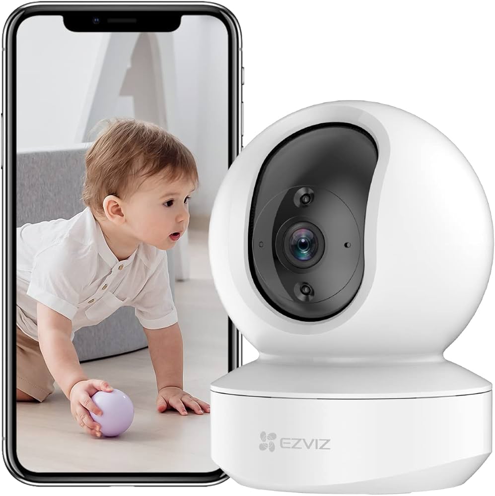 EZVIZ Security Camera Indoor WiFi 1080P, Baby Pet Monitor with Motion Detection, Smart Tracking, Smart Night Vision, Wireless, 2-Way Audio, Compatible with Alexa(TY1) White