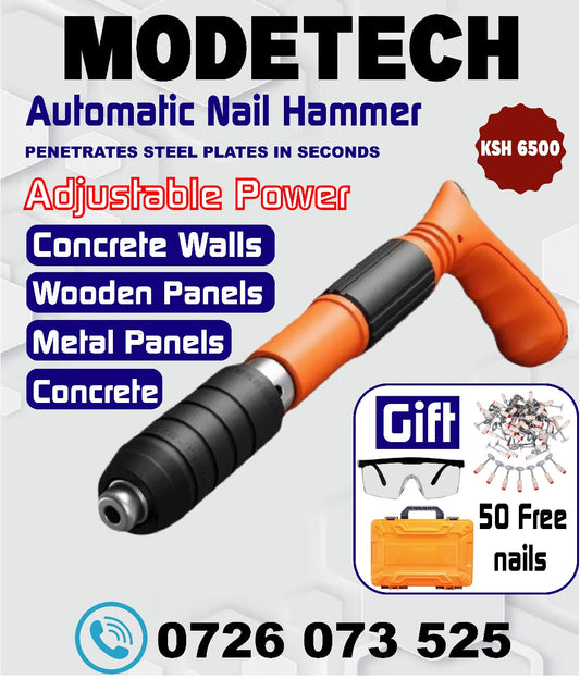Portable concrete and steel,concrete, wood nail gun/hammer